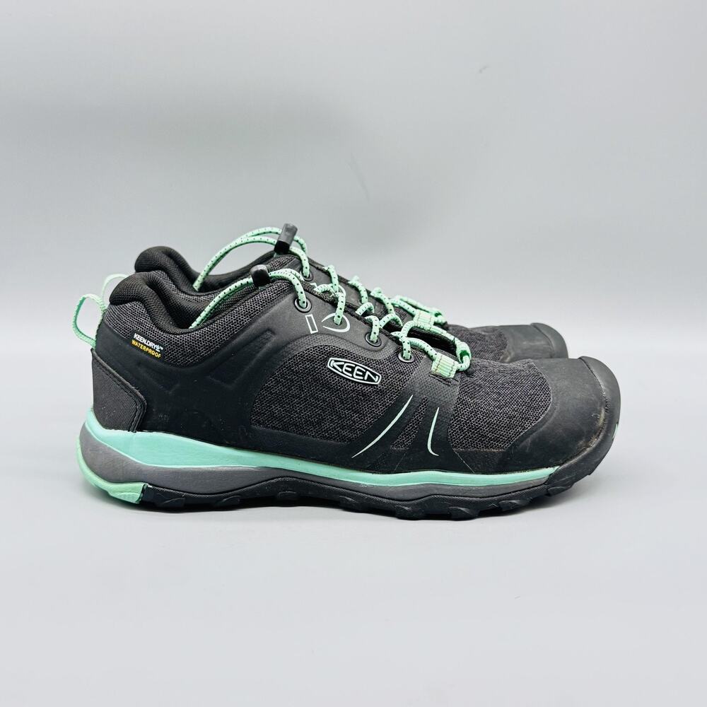 KEEN Shoes Womens 6 Black Mint Waterproof Trail Hiking Low Top Athletic Sneakers - Picture 1 of 10